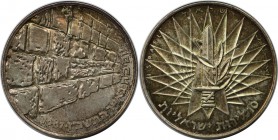 Weltmünzen und Medaillen, Israel. Klagemauer. 10 Lirot 1967, Silber. 0.75 OZ. KM 49. Stempelglanz
