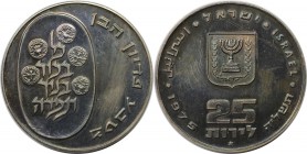 Weltmünzen und Medaillen, Israel. Pidyon Haben. 10 Lirot 1975, Silber. 0.75 OZ. KM 80.1. Stempelglanz