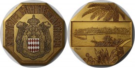 Medaillen und Jetons, Hundesport / Dog sports. "SOCIETE CANINE de MONACO" Medaille 1930, Bronze. 53 mm. 74.05 g. Vorzüglich