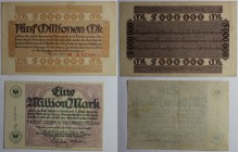 Banknoten, Deutschland / Germany, Lots und Sammlungen. Notgeld Dortmund und Hörde - Städte und Kreise, Inflation. 1 Million Mark 1923, 5 Million Mark ...