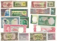 Banknoten, Laos , Lots und Sammlungen. 1, 5 Kip 1962 (P.8,9), 2 x 10 Kip 1962, 1979 (P.10,27), 2 x 20 Kip 1975-79 (P.21,28), 100 Kip 1979 (P.30), 2 x ...