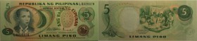 Banknoten, Philippinen / Philippines. 5 Piso 1967. P.143. I