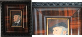Kunst und Antiquitäten / Art and antiques. Porträt Wagner. Signatur oben links. Maße Gemälde: 12 x 9 cm. Maße mit Rahmen: 26 cm x 21 cm.