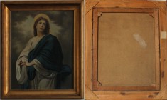 Kunst und Antiquitäten / Art and antiques. Ölgemälde. Heilige (circa 19. Jahrhundert). Maße Gemälde: 55.5 x 68.5 cm. Maße mit Rahmen: 71.5 x 84.5 cm. ...