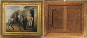 Kunst und Antiquitäten / Art and antiques. Ölgemälde. Trompeter. Rücken versiegeln Paris1812 Jahr. Maße Gemälde: 46,5 x 38.5 cm. Maße mit Rahmen: 60 x...