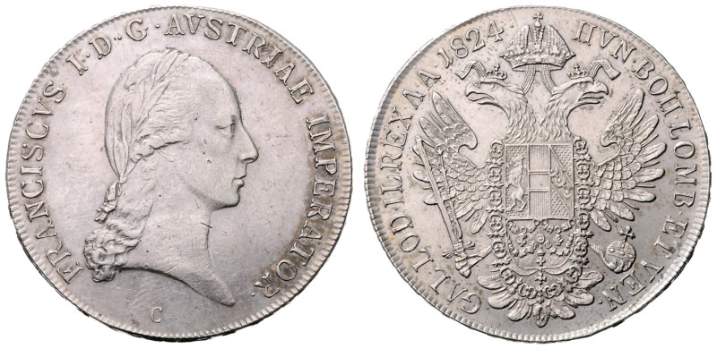 FRANCIS II / I (1792 - 1806 - 1835)&nbsp;
1 Thaler, 1824, C, 28,03g, Früh 177&n...