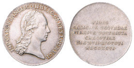 FRANCIS II / I (1792 - 1806 - 1835)&nbsp;
Silver Jeton Francis II / I Homage of the Estates in Galicia 17. 8. 1796 in Krakow, 1796, 2,15g, 20 mm, Ag ...