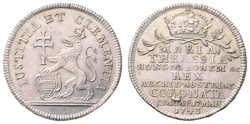 MARIA THERESA (1740 - 1780)&nbsp;
Silver Jeton Coronation of Maria Theresa as B...