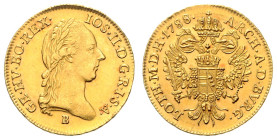 JOSEPH II (1765 - 1790)&nbsp;
1 Ducat, 1788, B, 3,49g, Früh 1058&nbsp;

about EF | about EF , leštěný | polished