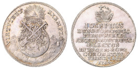 JOSEPH II (1765 - 1790)&nbsp;
Silver Jeton Coronation of Joseph II as Holy Roman King 3. 4. 1764 in Frankfurt (large), 1764, 4,05g, 24 mm, Ag 900/100...