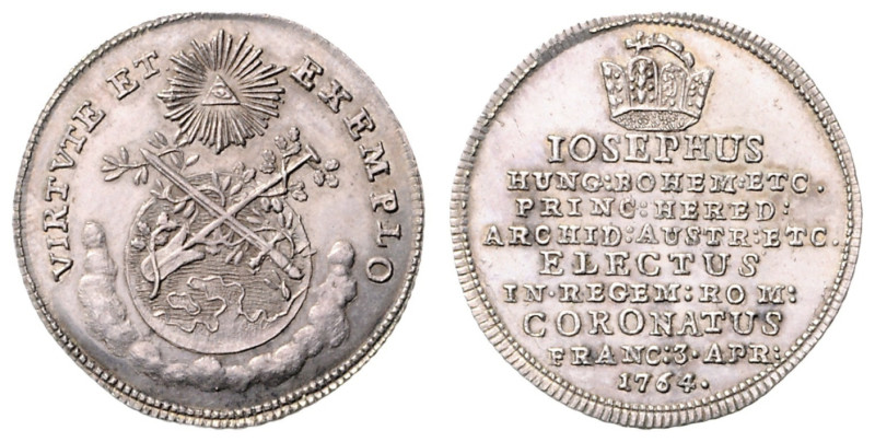 JOSEPH II (1765 - 1790)&nbsp;
Silver Jeton Coronation of Joseph II as Holy Roma...