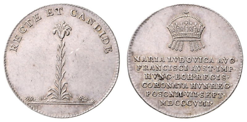 FRANCIS II / I (1792 - 1806 - 1835)&nbsp;
Silver Jeton Coronation of Maria Ludo...