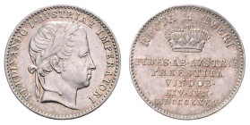 FERDINAND V / I (1835 - 1848)&nbsp;
Silver Jeton Ferdinand I / V Homage in Vienna 14. 6. 1835 (small), 1835, Wien, 3,28g, 18 mm, Ag 900/1000, J. D. B...