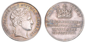 FERDINAND V / I (1835 - 1848)&nbsp;
Silver Jeton Silver Jeton Coronation of Ferdinand I / V as Bohemian King 7. 9. 1836 in Prague (small), 1836, 3,26...