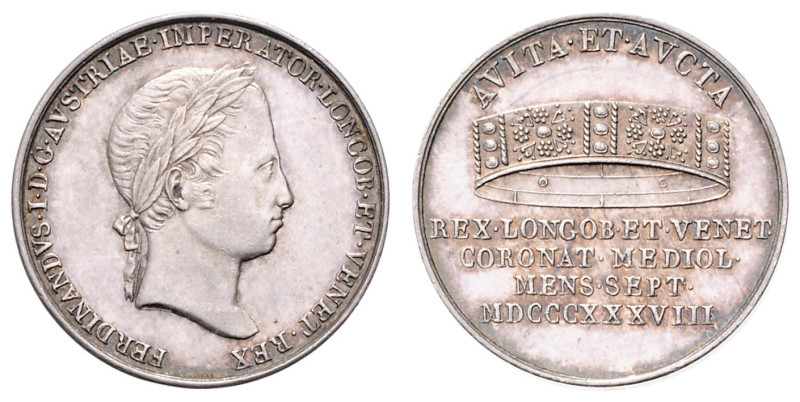 FERDINAND V / I (1835 - 1848)&nbsp;
Silver Jeton Coronation of Ferdinand I / V ...