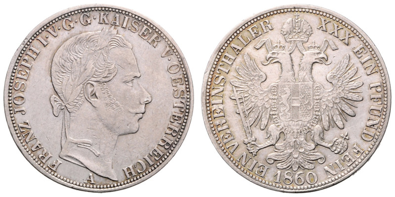 FRANZ JOSEPH I (1848 - 1916)&nbsp;
1 Thaler, 1860, A, 18,47g, Früh 1405&nbsp;
...
