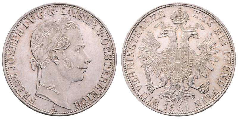 FRANZ JOSEPH I (1848 - 1916)&nbsp;
1 Thaler, 1861, A, 18,52g, Früh 1407&nbsp;
...