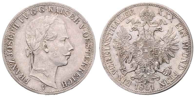 FRANZ JOSEPH I (1848 - 1916)&nbsp;
1 Thaler, 1861, V, 18,05g, Früh 1410&nbsp;
...