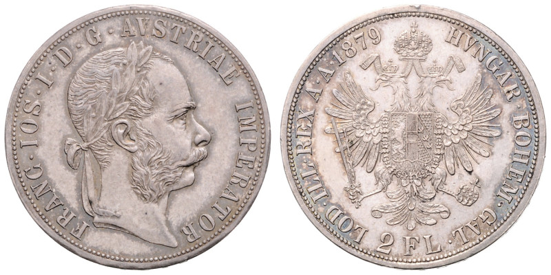 FRANZ JOSEPH I (1848 - 1916)&nbsp;
2 Gulden, 1879, 24,7g, Früh 1378&nbsp;

ab...