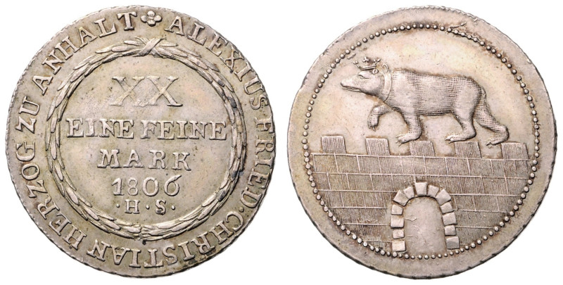 ALEXIUS FRIEDRICH CHRISTIAN (1796 - 1834)&nbsp;
2/3 Thaler, 1806, 13,95g, KM 72...