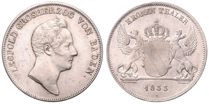 LEOPOLD FRIDRICH (1830 - 1852)&nbsp;
1 Thaler, 1833, 29,5g, Thun 19&nbsp;

ab...