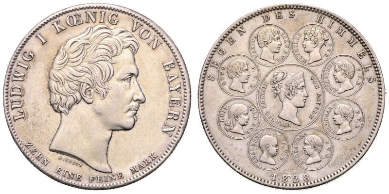 LUDWIG I of BAVARIA (1825 - 1848)&nbsp;
1 Thaler, 1828, 27,96g, Thun 56&nbsp;
...