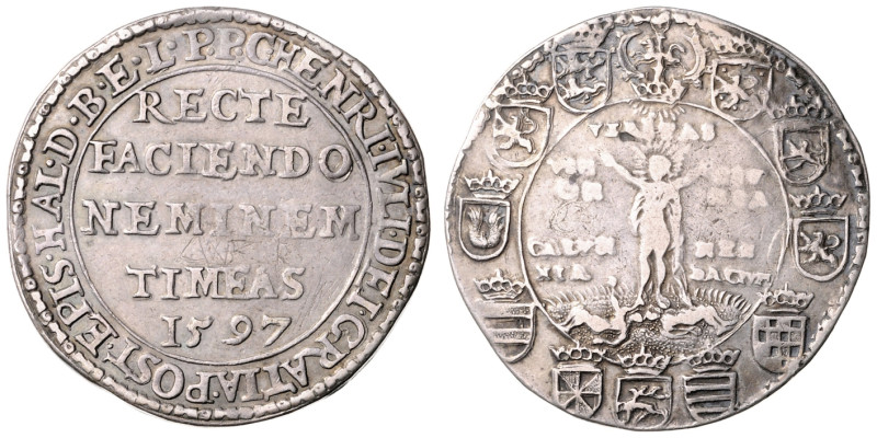 HENRY JULIUS (1589 - 1613)&nbsp;
1 Thaler, 1597, 28,95g, Dav 9091&nbsp;

VF |...