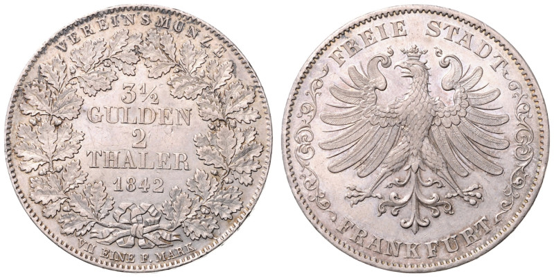 FRANKFURT&nbsp;
2 Thaler, 1842, 37,1g, Thun 131&nbsp;

about EF | about EF