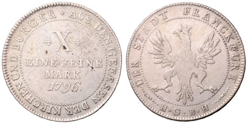 FRANKFURT&nbsp;
1 Thaler, 1796, 27,76g, Dav 2229&nbsp;

VF | VF