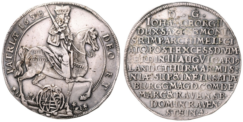 JOHANN GEORG II (1656 - 1680)&nbsp;
1 Thaler, 1658, 28,89g, Dav 7630&nbsp;

a...