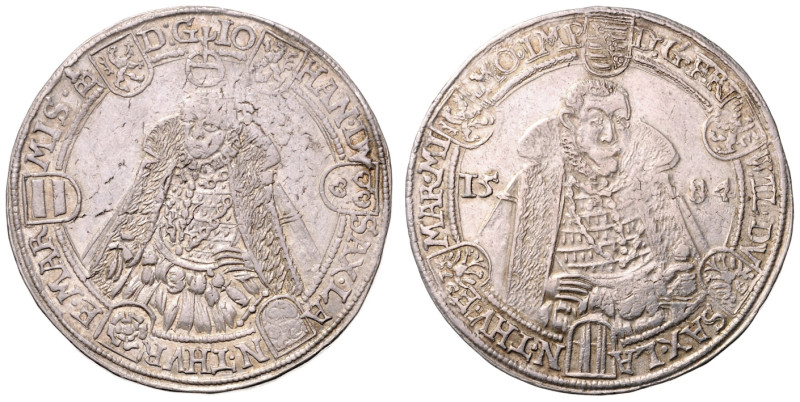 FRIDRICH WILHELM AND JOHANN (1573 - 1602)&nbsp;
1 Thaler, 1584, 29,15g, Dav 977...