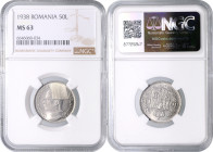 ROMANIA&nbsp;
50 Lei, 1938, KM 55&nbsp;

UNC | UNC , NGC MS 63