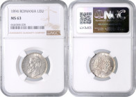 CAROL I (1866 - 1914)&nbsp;
1 Leu, 1894, KM 24&nbsp;

UNC | UNC , NGC MS 63