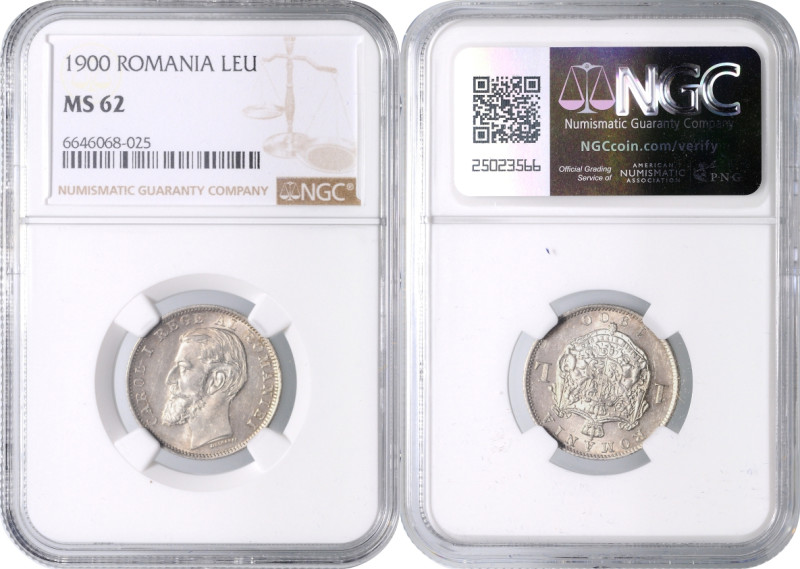 CAROL I (1866 - 1914)&nbsp;
1 Leu, 1900, KM 24&nbsp;

UNC | UNC , NGC MS 62