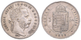 FRANZ JOSEPH I (1848 - 1916)&nbsp;
1 Forint, 1870, GYF, 12,27g, Früh 1772&nbsp;

about EF | about EF , drobná hranka | small defect on the edge