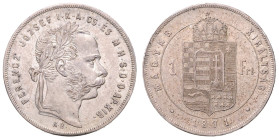 FRANZ JOSEPH I (1848 - 1916)&nbsp;
1 Forint, 1871, KB, 12,33g, Früh 1775&nbsp;

EF | EF