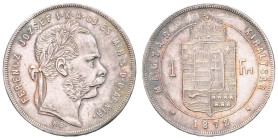 FRANZ JOSEPH I (1848 - 1916)&nbsp;
1 Forint, 1872, KB, 12,32g, Früh 1776&nbsp;

EF | EF