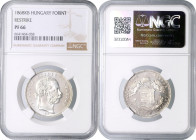 FRANZ JOSEPH I (1848 - 1916)&nbsp;
1 Forint (restrike), 1868, KB&nbsp;

PROOF , NGC PF 66