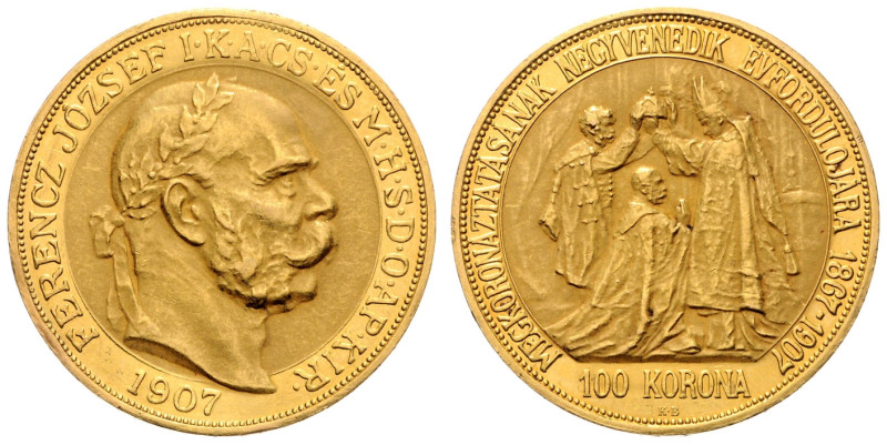 FRANZ JOSEPH I (1848 - 1916)&nbsp;
100 Korona 40th Anniversary of Coronation as...