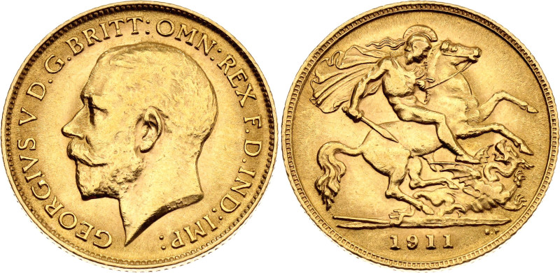 Great Britain 1/2 Sovereign 1911

KM# 819, N# 13258; Gold (.917) 3.98 g.; Geor...