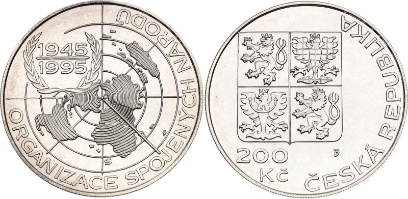 Czech Republic 200 Korun 1995

KM# 17, N# 30196; Silver 13 g.; 50th Anniversar...