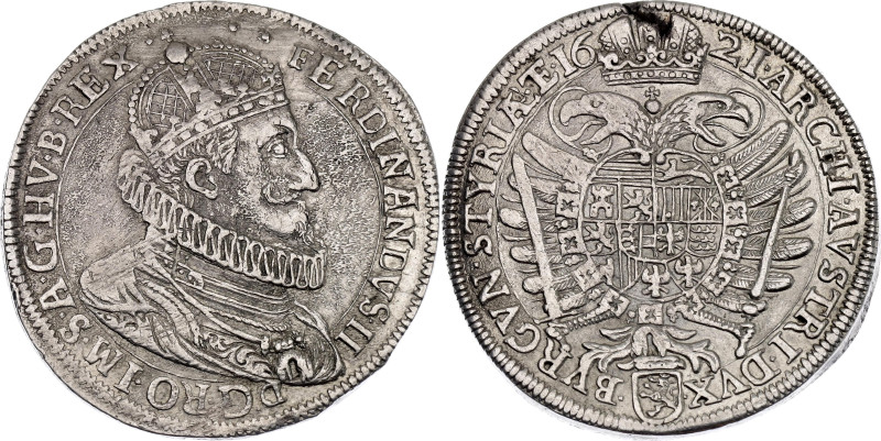 Austria 1 Taler 1621

KM# 337; Silver 28.10 g.; Ferdinand II; Graz Mint; XF en...