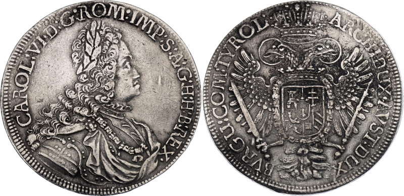 Austria 1/2 Taler 1714 - 1724 (ND)

KM# 1547, N# 95395; Silver 14.28 g.; Karl ...