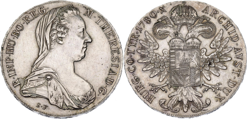 Austria 1 Taler 1780 SF Restrike

KM# T1, N# 7393; Silver 28.06 g.; Maria Ther...