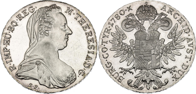 Austria 1 Taler 1780 SF Restrike

KM# T1, N# 7393; Silver 28.06 g., Proof; Mar...