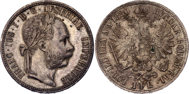 Austria 1 Florin 1880

KM# 2222, N# 4726; Silver 12.34 g.; Franz Joseph I; Vie...