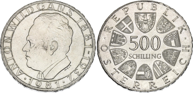 Austria 500 Schilling 1981

KM# 2952, N# 34729; Silver 24 g.; 100th Anniversar...