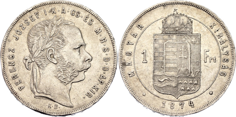 Hungary 1 Forint 1874 KB

KM# 453.1, N# 4736; Silver 12.34 g.; Franz Joseph I;...