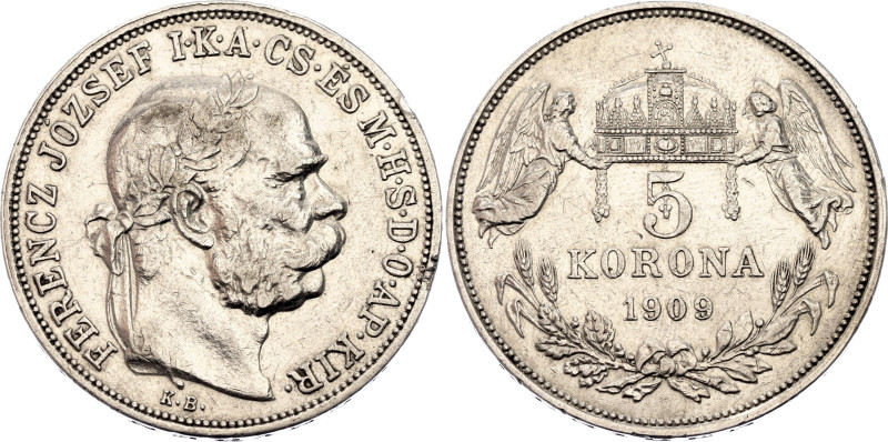 Hungary 5 Korona 1909 KB

KM# 488, N# 12866; Silver 24.00 g.; Franz Joseph I; ...