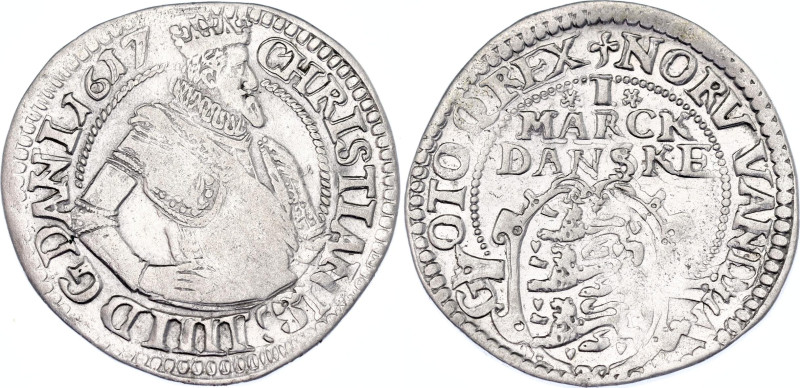 Denmark 1 Mark Dansk 1617

KM# 52, Hede# 99, N# 79356; Type I; Silver; Christi...